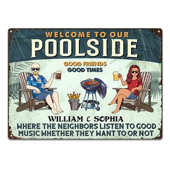 Poolside Vintage Grilling Custom Metal Sign - Couples Gift - Thegiftio UK