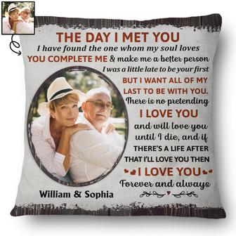 The Day I Met You Personalized Pillow - Anniversary Gift - Thegiftio UK