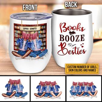 Reading Bestie Books Booze Besties Custom Wine Tumbler - Thegiftio UK