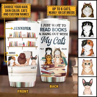 Reading Books Kitten Cat Lady I Just Want To Custom Tumbler - Thegiftio UK