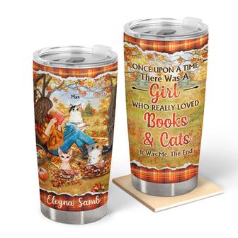 Reading Cats Girl Personalized Tumbler - Gift for Cat Lovers - Thegiftio UK