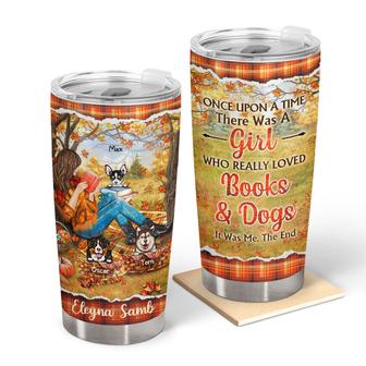 Reading Dogs Girl Once Upon A Time Custom Tumbler - Gift - Thegiftio UK