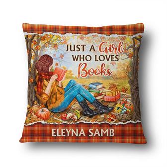 Just A Girl Who Loves Books Custom Pillow - Gift for Readers - Thegiftio UK
