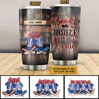 Reading Bestie Books Booze Besties Custom Tumbler - Thegiftio UK