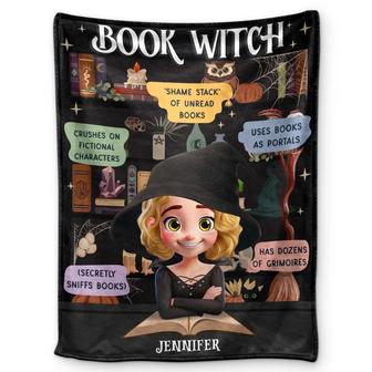 Reading Book Witch Blanket - Personalized Fleece Blanket, Sherpa Blanket - Thegiftio UK
