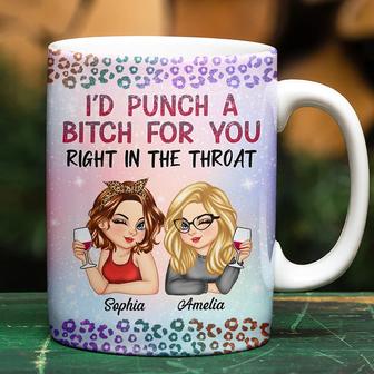 Right In The Throat Besties Twinkle Leopard Custom Mug - Thegiftio UK