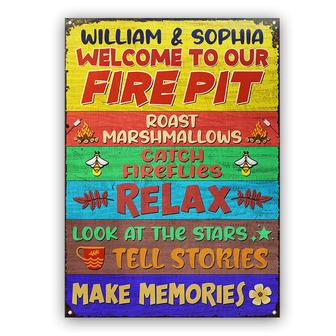 Roast Marshmallows Firepit Rules Custom Metal Sign - Gift - Thegiftio UK