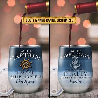 Sailor I'm The Captain I'm The First Mate Custom Wine - Thegiftio UK