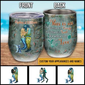 Scuba Diving And Mermaid Couple This Is Us Custom Wine - Thegiftio UK