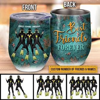 Scuba Diving Bestie Custom Wine Tumbler - Gift for Friends - Thegiftio UK