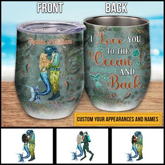 Scuba Diving And Mermaid Couple I Love You To The Ocean - Thegiftio UK