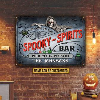Skull Skeleton Goth Halloween Custom Metal Sign - Bar Decor - Thegiftio UK