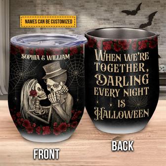 Skeleton Skull Couple When We're Together Custom Wine - Thegiftio UK
