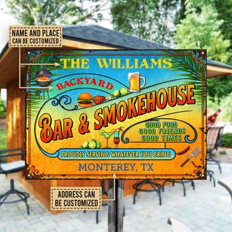 Smokehouse Summer Good Food Good Friends Custom Metal Sign - Thegiftio UK