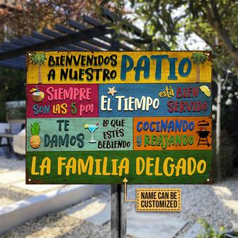 Spanish Patio Welcome Grillin And Chillin Custom Metal Sign - Thegiftio UK