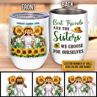 Sunflower Bestie Custom Wine Tumbler - Gift for Friends - Thegiftio UK