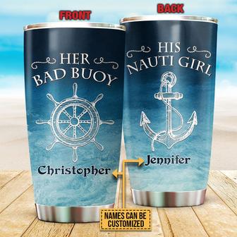 Sailor Bad Buoy Nauti Girl Custom Tumbler - Gift for Captain - Thegiftio UK