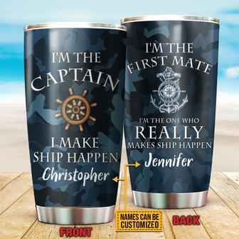 Sailor Camouflage I'm A Captain Custom Tumbler - Couple Gift - Thegiftio UK