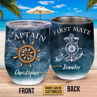 Sailor Captain First Mate Custom Wine Tumbler - Couple Gift - Thegiftio UK