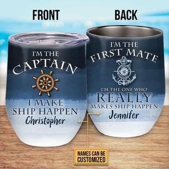 Sailor I'm The Captain Custom Wine Tumbler - Gift for Couple - Thegiftio UK