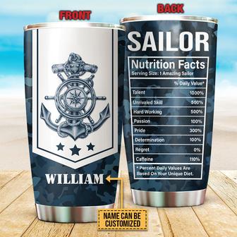 Sailor Nutritional Facts Custom Tumbler - Gift for Fisherman - Thegiftio UK