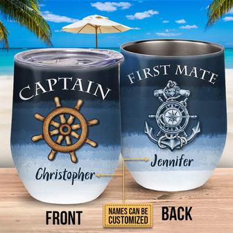 Sailor Ocean Captain First Mate Custom Wine Tumbler - Thegiftio UK
