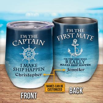 Sailor Ship Happen Custom Wine Tumbler - Gift for Captain - Thegiftio UK