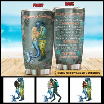 Scuba Diving Mermaid Couple Custom Tumbler - Gift for Couple - Thegiftio UK