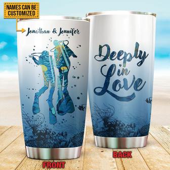 Scuba Diving Deeply In Love Custom Tumbler - Couples Gift - Thegiftio UK