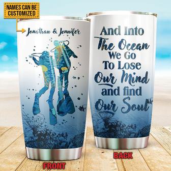 Scuba Diving Into The Ocean Custom Tumbler - Couples Gift - Thegiftio UK