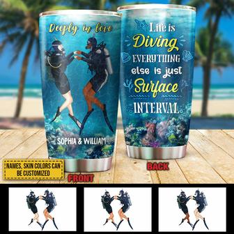 Scuba Diving Married Couple Custom Tumbler - Gift for Couple - Thegiftio UK