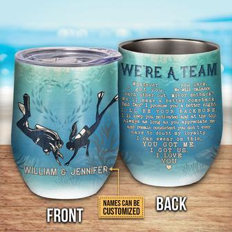 Scuba Diving We're A Team Custom Wine Tumbler - Couples Gift - Thegiftio UK