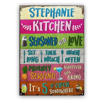 Seasoned With Love Personalized Metal Sign - Gift for Home - Thegiftio UK