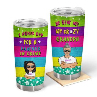 Sent Me My Crazy Grandpa Custom Tumbler - Gift for Kids - Thegiftio UK