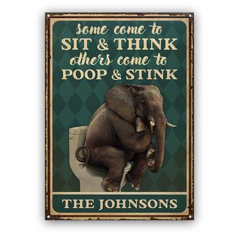 Sit And Think Elephant Personalized Metal Sign - Thegiftio UK