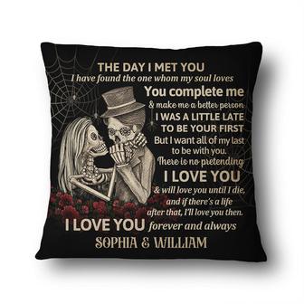 Skeleton Skull Couple The Day I Met You Custom Pillow - Gift - Thegiftio UK
