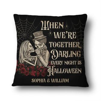 Skeleton Skull Couple When We're Together Custom Pillow - Thegiftio UK