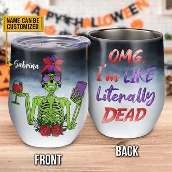 Skull Skeleton Monster Custom Wine Tumbler - Halloween Gift - Thegiftio UK