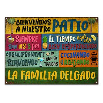 Spanish Patio Welcome Grillin And Chillin Custom Metal Sign - Thegiftio UK