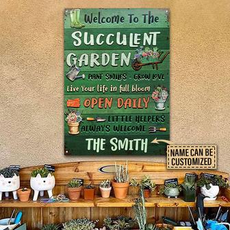 Succulent Garden Plant Smiles Love Custom Metal Sign - Gift - Thegiftio UK