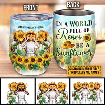 Sunflower Bestie Be A Sunflower Custom Wine Tumbler - Gift - Thegiftio UK