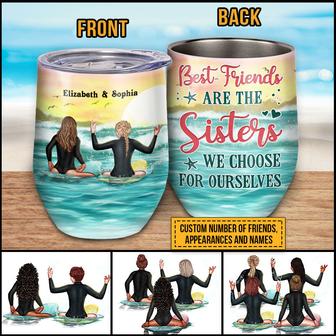 Surfing Bestie Choose For Ourselves Custom Wine Tumbler - Thegiftio UK
