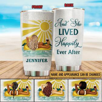 Swimming And She Lived Happily Custom Tumbler - Gift for All - Thegiftio UK
