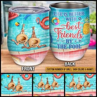 Swimming Bestie Life Is Better Custom Wine Tumbler - Thegiftio UK