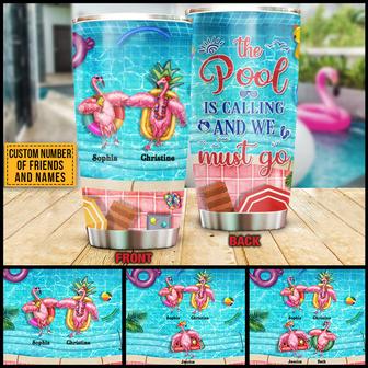 Swimming Flamingo Bestie Custom Tumbler - Best Friends Gift - Thegiftio UK