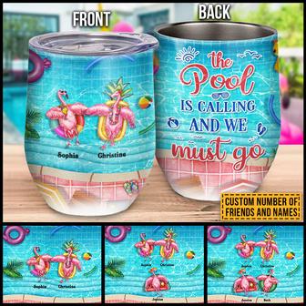 Swimming Flamingo Bestie Custom Tumbler - Best Friends Gift - Thegiftio UK