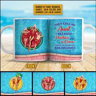 Swimming Pool Aunt Bad Influence Custom Mug - Gift for Aunt - Thegiftio UK