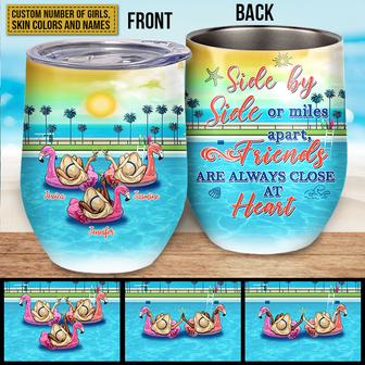 Swimming Pool Bestie Close At Heart Custom Wine Tumbler - Thegiftio UK
