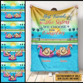 Swimming Pool Bestie Flamingo Choose For Ourselves Custom Fleece Blanket - Thegiftio UK