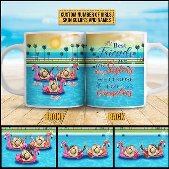 Swimming Pool Flamingo Bestie Custom Mug - Best Friend Gift - Thegiftio UK